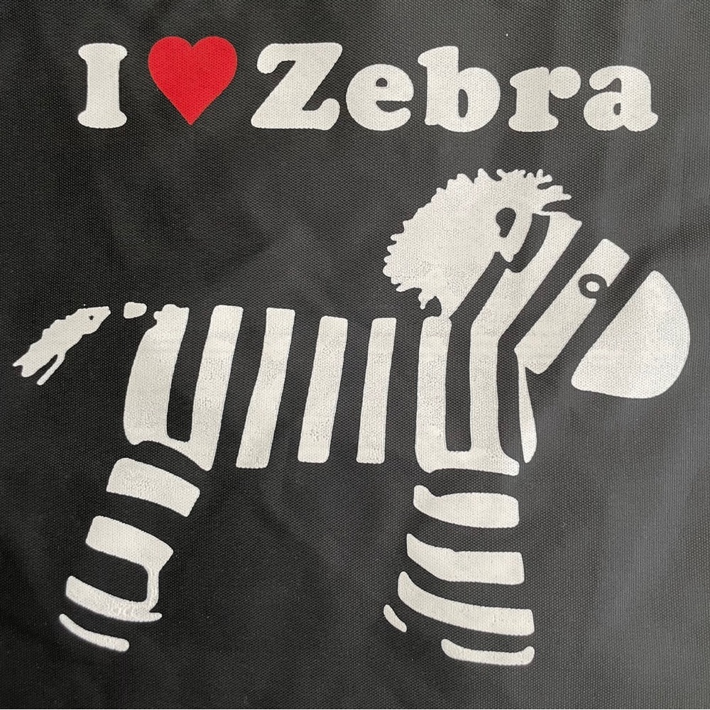 Unisex I love zebra imprint tote bag